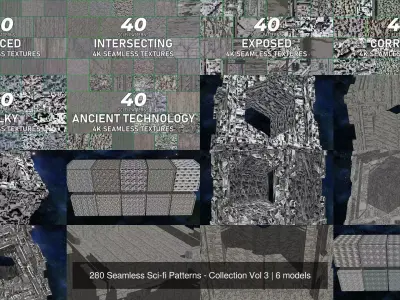 280 Seamless Sci-fi Patterns - Collection Vol 3 Texture