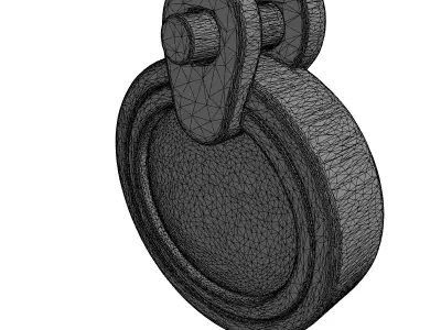 Modern Metal Ring Pull Handle Low-poly 3D model