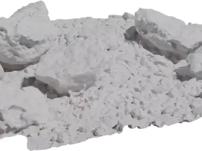 Rocky Riverbed Ground Patch Low-poly 3D model