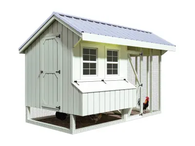 Hen hause white for 14-16 chickens 3D model