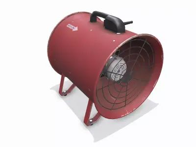 Industrial Axial Flow Fan Low-poly PBR Low-poly 3D model