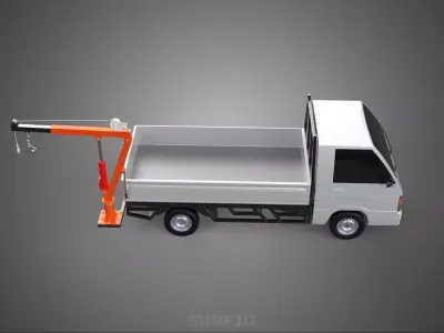 FOLDABLE MOUNTED BED CRANE HOIST LIFTING HAND WINCH PICKUP TRUCK 3D model