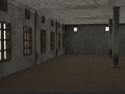 Old Abandoned building Low Poly Interior 3D Model 3D model