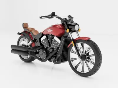 Indian Scout 3D Model with Back Seat Motorcycle 3D model