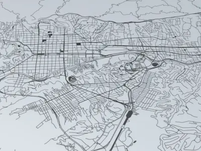 Caracas Road Network and Streets 3D model