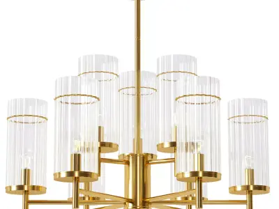 Gold chandelier 3D model 3