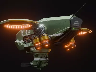 BT-119 Tactical Sci-Fi Drone  Game-Ready 3D Model Low-poly 3D model