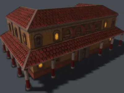 Medieval-RomanTax Office Low-poly 3D model