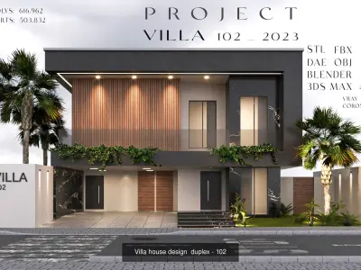Villa house design - duplex    4 MODELS 3D Model Pack
