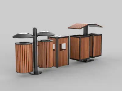 Outdoor Trash Bin 3D model