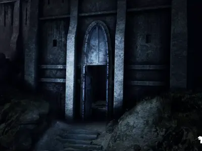 Haunted Prison Environment Low-poly 3D model