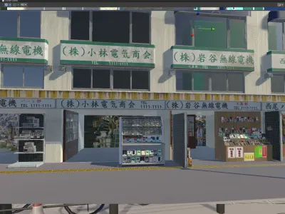 Japanese street scape 001 3D Model - Unity Ready Low-poly 3D model