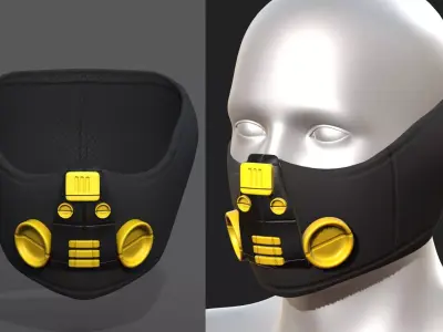 Gas mask helmet scifi futuristic  Low-poly 3D model