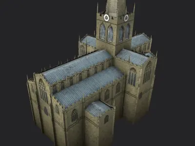 Church Rotherham Minster Low-poly 3D model