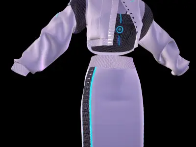 futuristic clothes 3d model Scifi outfit 3D model