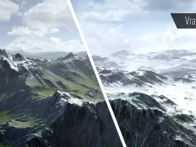 Mountain Summer and Winter Textures Low-poly 3D model purchase