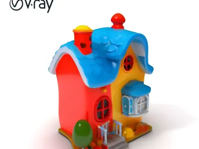 Colorful Cartoon House Model Pack Low-poly 3D model