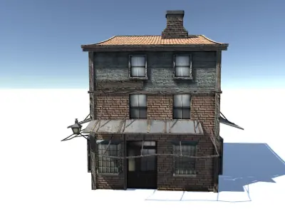 Corner House Low-poly 3D model