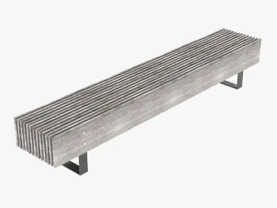 Wooden bench 3D model purchase