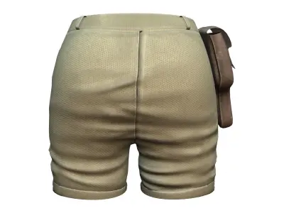 Safari Shorts Low-poly 3D model