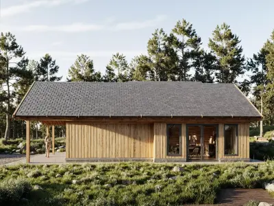 Wooden House 3D Model Modern Chalet Design IFC SKP OBJ GLB FBX 3D model