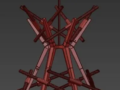 Astral Agnes chandelier 24 lights bronze von Roll Hill 3D model