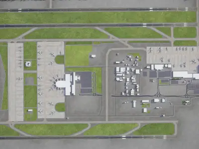 Antalya - Airport - AYT Low-poly 3D model