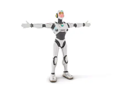 Advanced Humanoid Robot model pack Low-poly 3D model