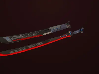 Sci-Fi Sword 02 All PBR Unity UE Textures Included Low-poly 3D model