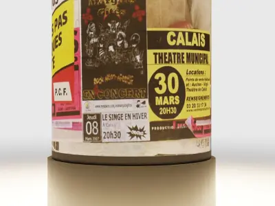 Modern Advertising Column Low-poly 3D model