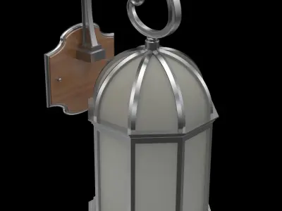Light fixture wall hung lantern light 3D model