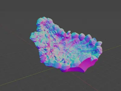 High Quality Crater Crystal Environment High and Low Poly Low-poly 3D model