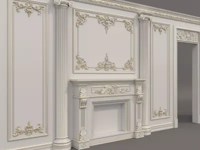 Wall Molding in Classic French style 52 3D model