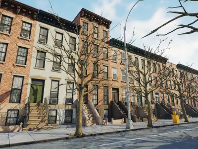 Generic Brooklyn Block  Low-poly 3D model