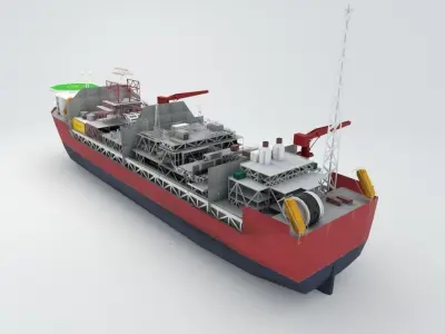 FPSO Jotun A offshore Oil rig Low-poly 3D model