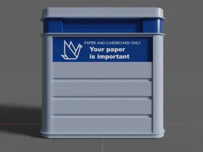 Paper recycling container 3D model