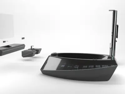 Futuristic Bathroom Furniture Set 3D model