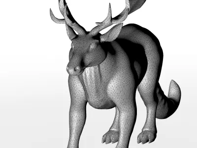 Turquoise Forest Guardian - Fantasy Deer Sculpture Free 3D print model