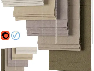 Roman Curtains 80 Sunbrella BLEND 3D model