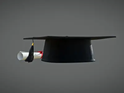 Graduation Cap Low-poly 3D model
