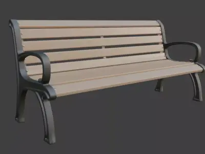 Classic Park Bench 3D model buy