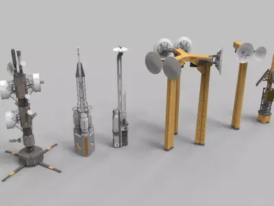 Sci fi antenna 7 3D model