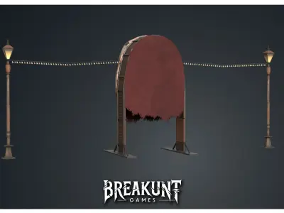  Horror Circus Entrance Clown Head - 3d Model 3D model