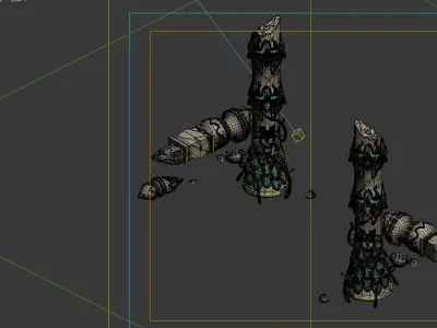 Game Model - Garden - Eroded Clouds Column 01 3D model