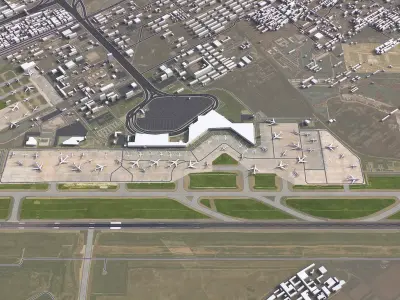 Taiyuan - Airport - TPE Low-poly 3D model