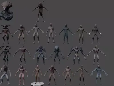Sci-Fi Monsters Bugs Dogs 3D model