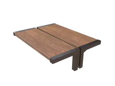 Group Modern Outdoor Bench v3 001 Low-poly 3D model