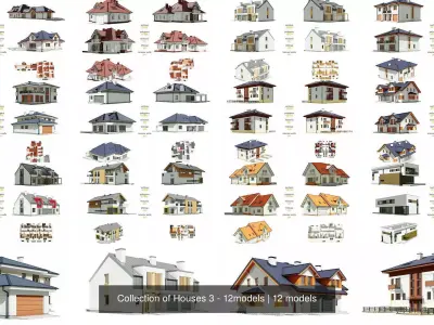 Collection of Houses 3 - 12models 3D Model Pack