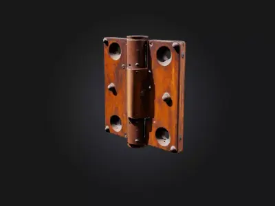 Rusted Door Hinge Low-poly 3D model