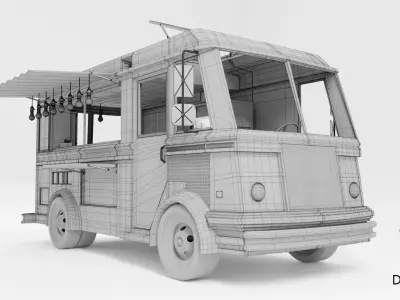 Fast Food Truck - truck 3D Model 3D model